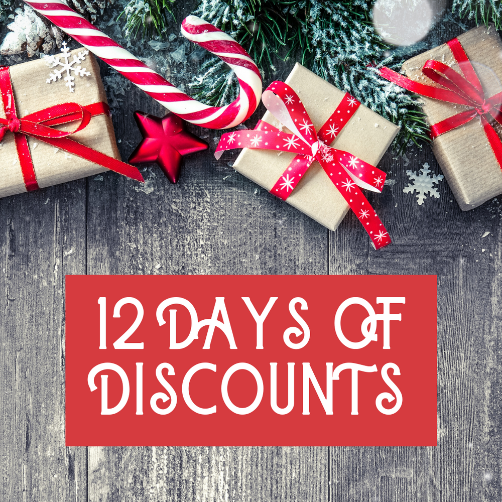 12 Days of Discounts is Here! Happy Holidays.